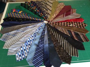 How to Make an Upcycled Tie Ottoman - Dr Helen Edwards Writes