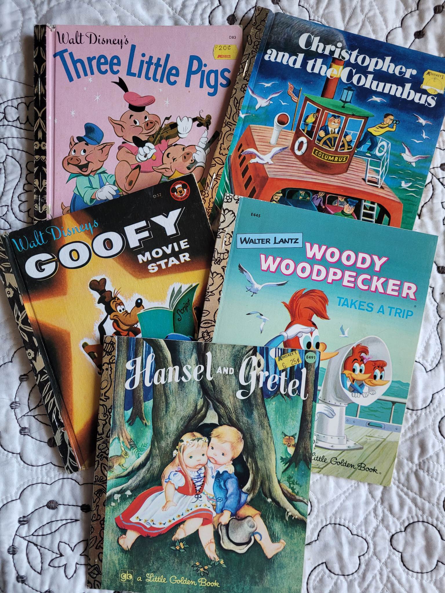 Set of Five Vintage Little Golden Books 1970s Pack 2 Including Walt