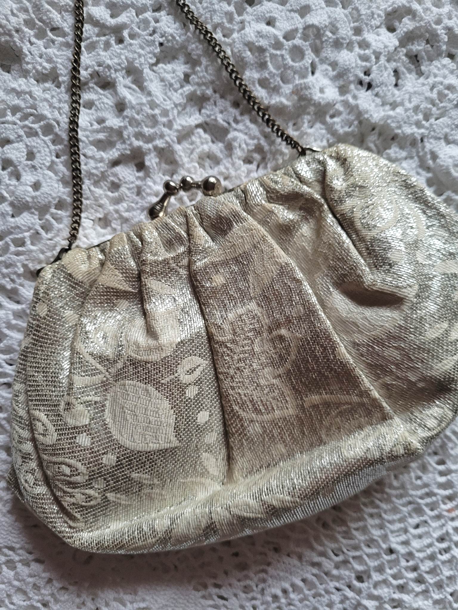 Vintage silver mesh purse evening bag convertible clutch shoulder bag –  Vintage Runway